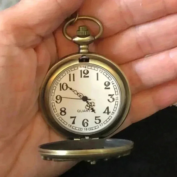 Motorcycle Bronze Pocket Watch and Chain NWT - Picture 2 of 4